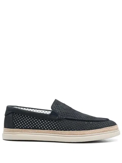 Casadei Nabuk Slip-on Loafers In Blue