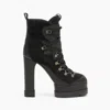 Casadei 120mm Platform Lace-up Boots In Black
