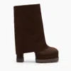 Casadei Fold-over Platform Boots In Brown