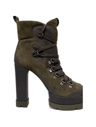 Casadei Nancy Platform Ankle Boots In Green