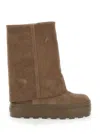 Casadei New Double Face Beige Reversible Boots In Suede Woman In Camel