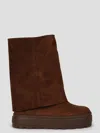 Casadei New Double Face Suede Boots In Brown