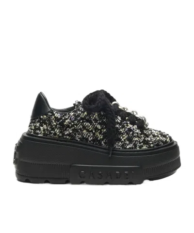 Casadei Nexus Bucle Sneaker In Black