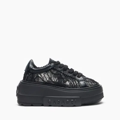 Casadei Nexus Chantilly Platform Sneakers In Black