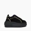 Casadei Triangular-stud Platform Sneakers In Black