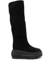 Casadei Nexus Folded Platform Boots In Black