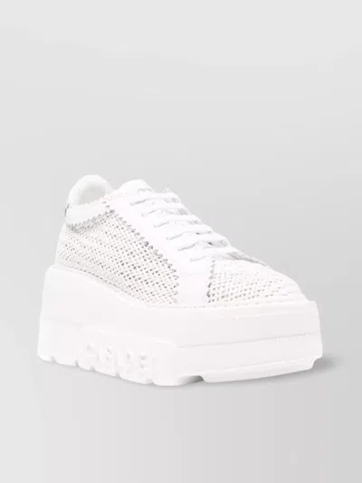 CASADEI NEXUS HANOI INTERWOVEN MESH PLATFORM SNEAKERS