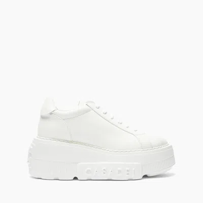 Casadei Low Top Sneakers Platform Sole In White