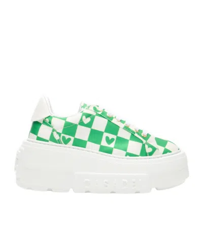 Casadei Nexus Love Chess Low-top Sneakers In Green
