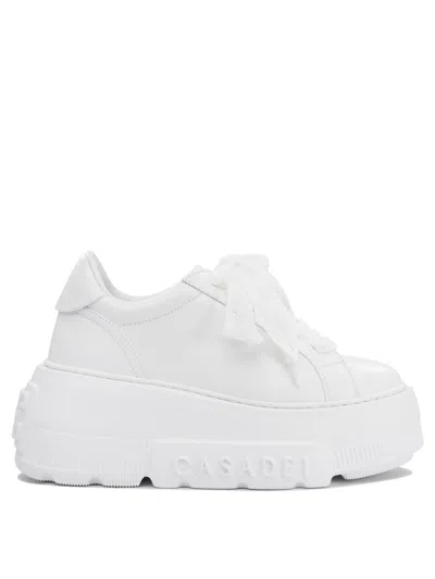 Casadei Thick Sole And Low-cut Casual Shoes In White
