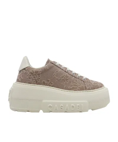 Casadei Nexus Rigel Lace-effect Sneakers In Brown