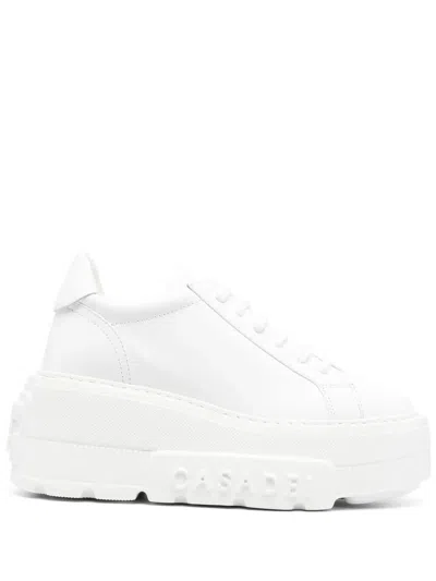 Casadei Nexus Leather Sneakers In White