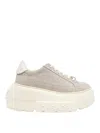 Casadei Nexus Fabric Platform Sneakers In Beis