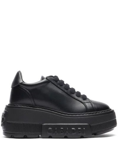 Casadei Low Top Platform Sneakers In Nero Neri E Grigi