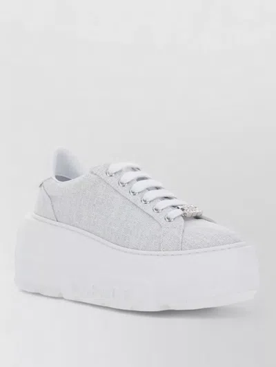 Casadei Nexus Sneakers Embellished Detail Platform Sole In White