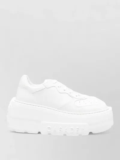 Casadei Nexus Sneakers Platform Sole Perforated Detailing In White