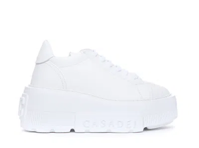 Casadei Low Top Sneakers Platform Sole In White