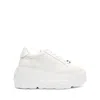 Casadei White Leather Nexus Sneakers In White