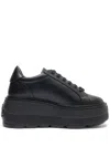 Casadei Low Top Platform Sneakers In Black
