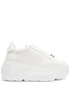 Casadei Low Top Sneakers Platform Sole In White