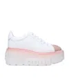 Casadei Low Top Sneakers With Contrast Platform Sole In White