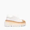Casadei Nexus Toe Cap Sneakers In White And Hazelnut