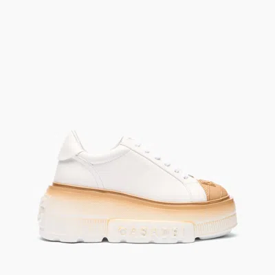 CASADEI CASADEI NEXUS TOE CAP SNEAKERS - WOMAN SNEAKERS WHITE AND HAZELNUT 40
