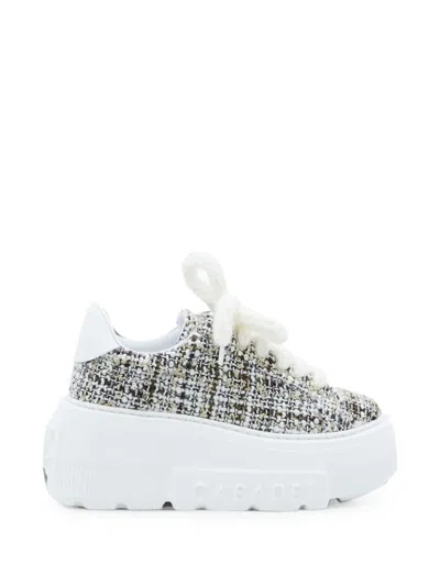 Casadei Nexus Tweed Platform Sneakers In Gray