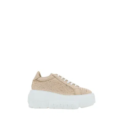 Casadei Nexus Hanoi Sneakers With Contrasting Platform Sole In Beige