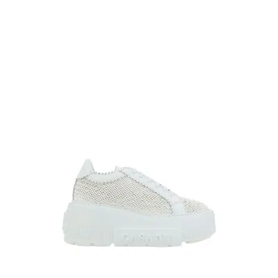 Casadei Silver Platform Sneaker Sneakers In White