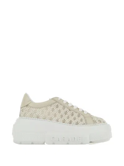 Casadei Nexus Woven Sneakers In Neutral