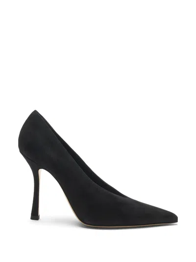 Casadei Nina Asymmetrical Suede Pumps In Black
