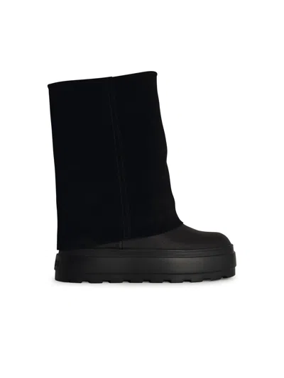 Casadei Ankle Boots Suede Finish Platform Sole In Black