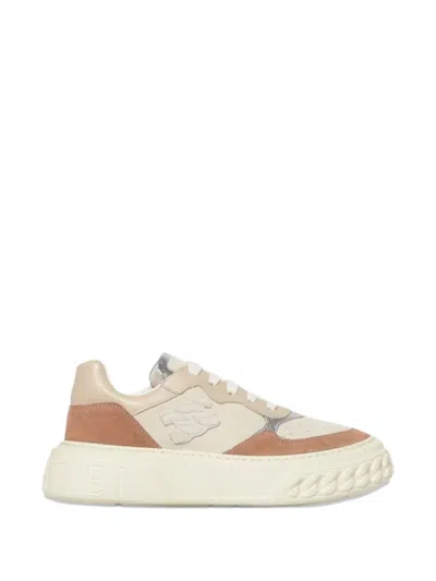 Casadei Off Road Appliqué Flatform Trainers In Neutral