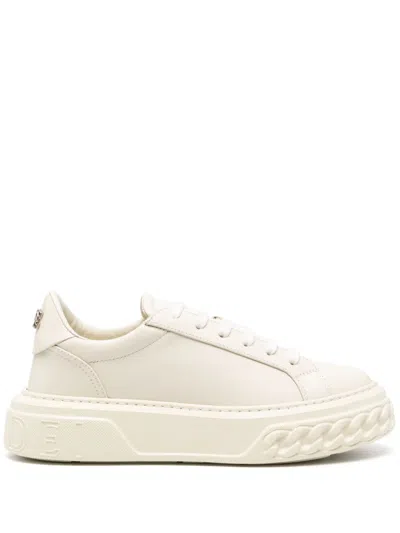 Casadei Woman Sneakers Cream Size 6 Leather In Neutral