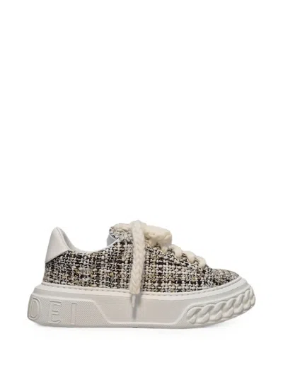 Casadei Off Road Tweed-effect Chunky-sole Sneakers In Brown