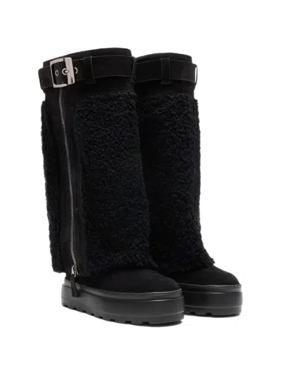 Casadei Ontario Sheepskin Boots In Black