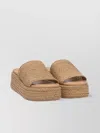 Casadei Open Toe Platform Sole Woven Texture Sandals