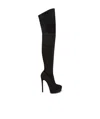 Casadei Over The Knee Stiletto Boots In Black