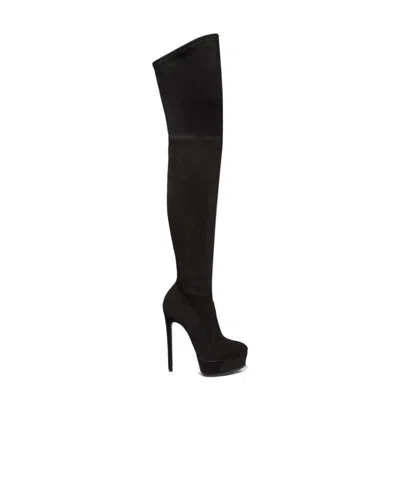 Casadei Over The Knee Stiletto Boots In Black