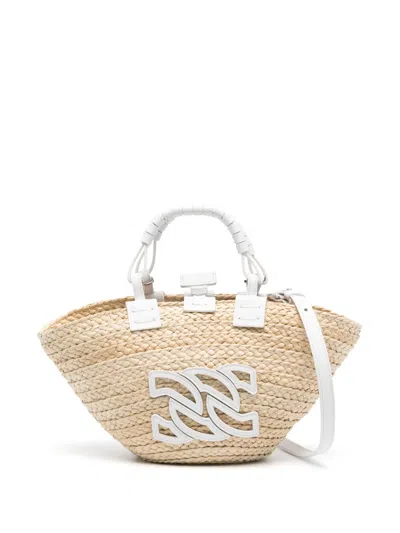 Casadei Panarea Logo-appliqué Mini Bag In Neutrals