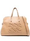 Casadei Park Avenue Leather Tote Bag In Beige