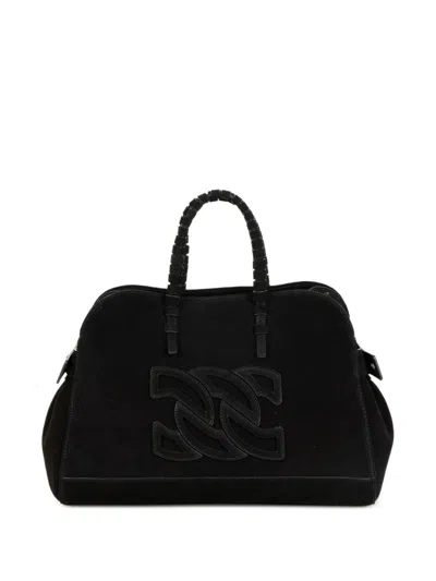 Casadei Park Avenue Leather Tote Bag In Black