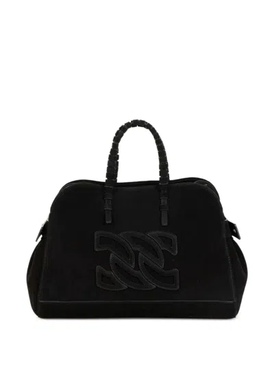 Casadei Park Avenue Leather Tote Bag In Black