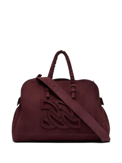 Casadei Park Avenue Leather Tote Bag In Red