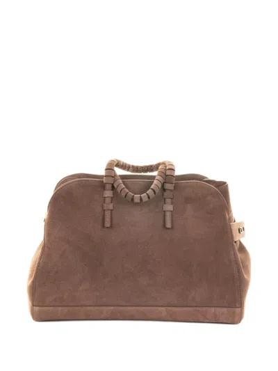 Casadei Park Avenue Suede Tote Bag In Brown