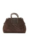 Casadei Park Avenue Suede Tote Bag In Brown