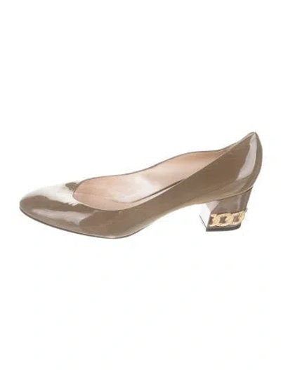 Pre-owned Casadei Patent Leather Flats In Brown