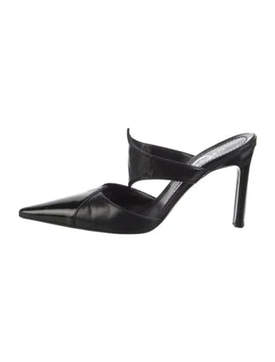Pre-owned Casadei Patent Leather Mules In Black