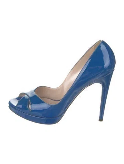 Pre-owned Casadei Patent Leather Pumps In Blue